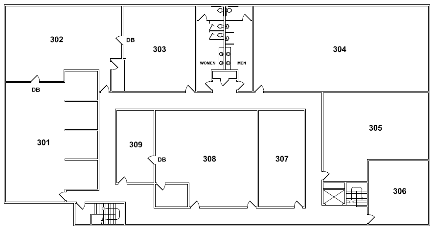 Prior office floor plan in Huntington Park, CA